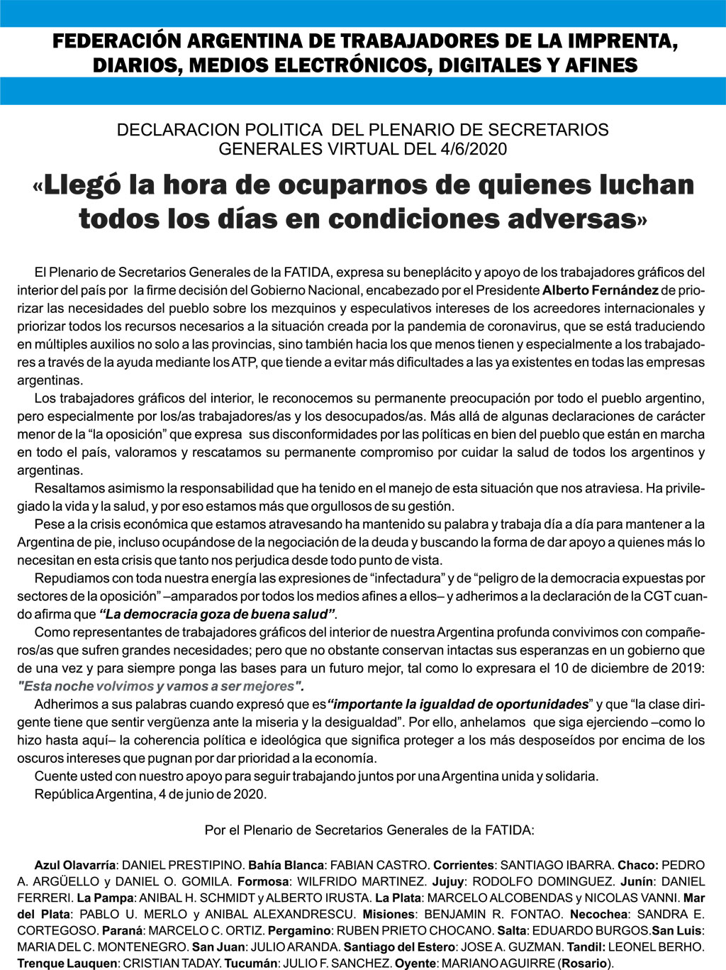 Declaracion politica