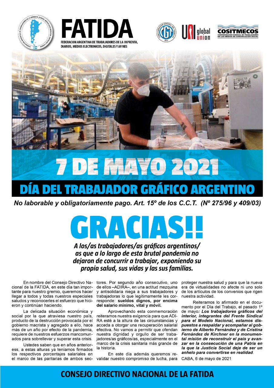 7 de Mayo: Día del Trabajador Gráfico Argentino