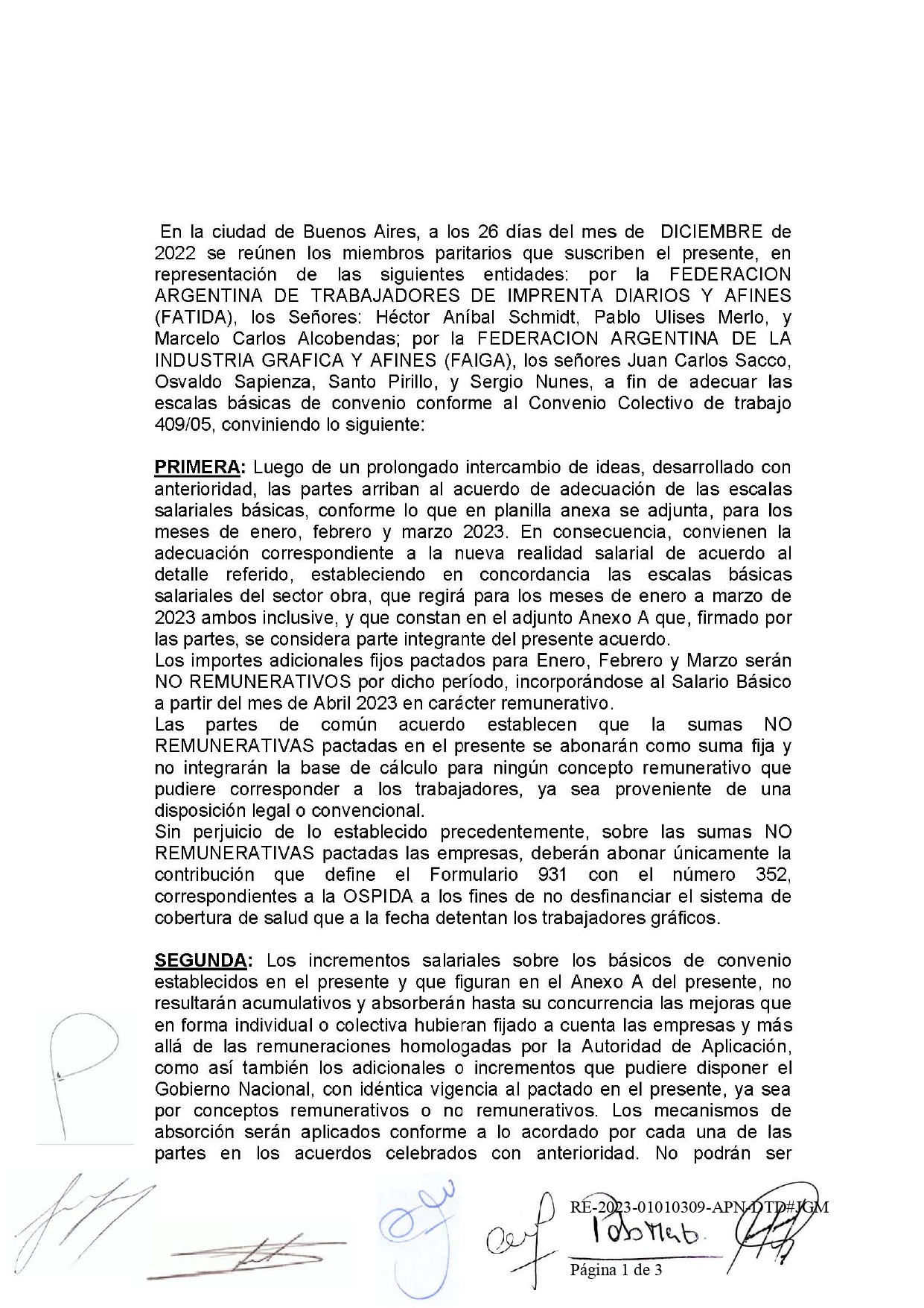 Homologación del acuerdo FAIGA – FATIDA – Sector Obra